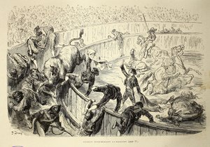 Toro saltando la barrera de Gustave Dore